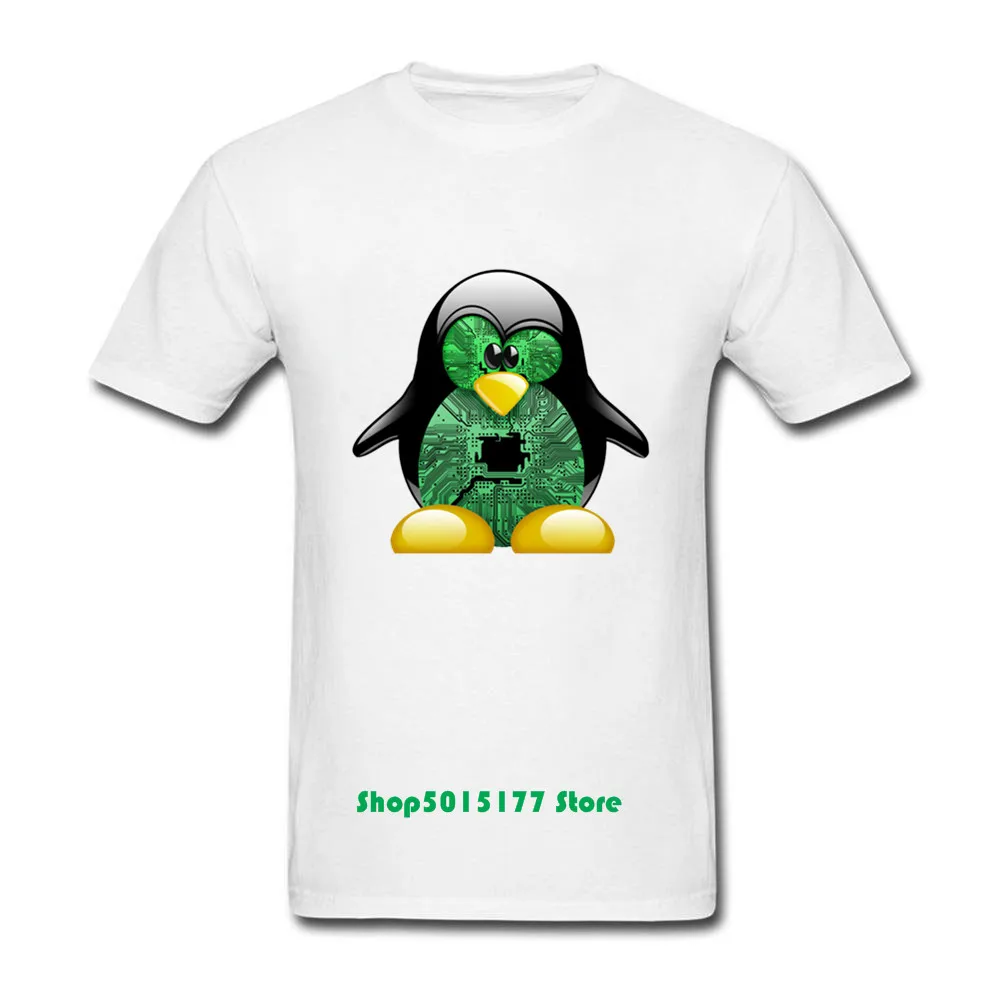 Забавная аниме Пингвин Linux Jokerman Футболка мужская Tux с коротким рукавом-рубашка