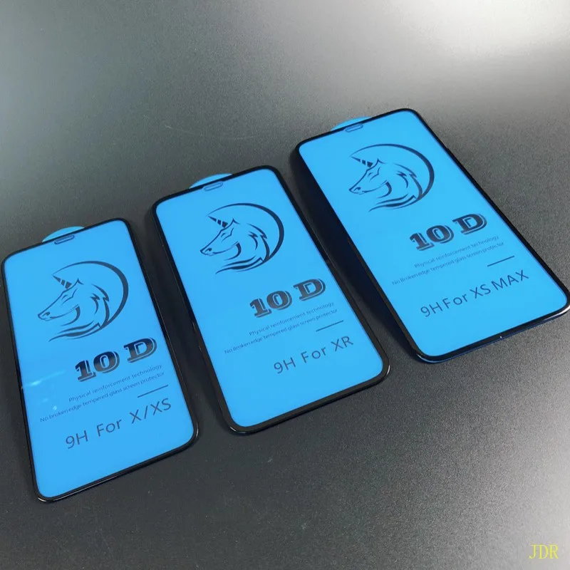 Шт. 500 шт. для iPhone 10D закаленное стекло на X 7 8 6 Plus 6s XR защита экрана полное покрытие