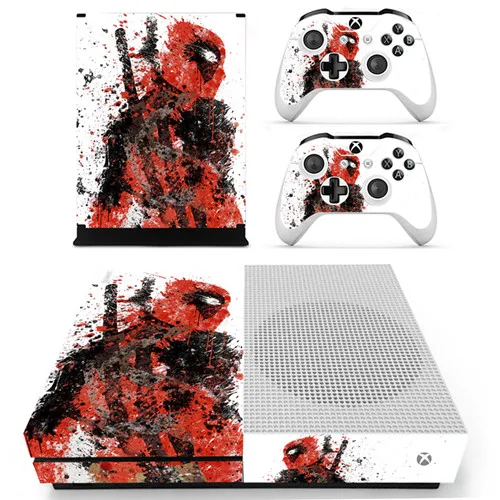 Ys-xboxoneS-0394 Дэдпул кожи Стикеры наклейка для microsoft Xbox One S консоли и контроллеры Скины Стикеры s для Xbox One тонкий кожи винил - Цвет: Ys-xboxoneS-0394