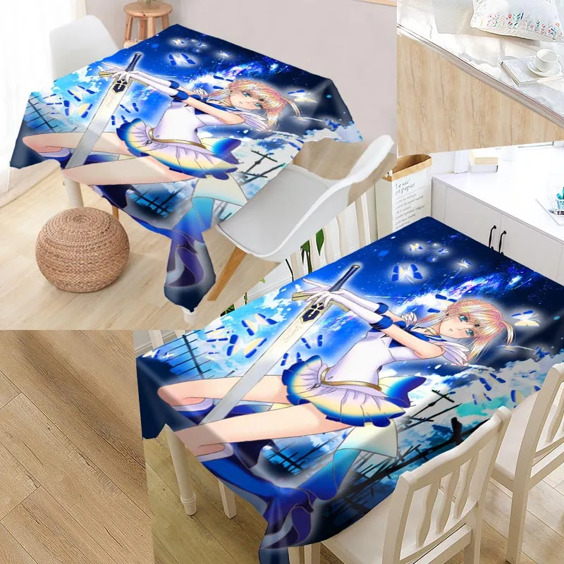 

Best Fate Zero Custom Table Cloth Rectangular Oxford Print Waterproof Oilproof Square Table Cover Party Wedding Tablecloth