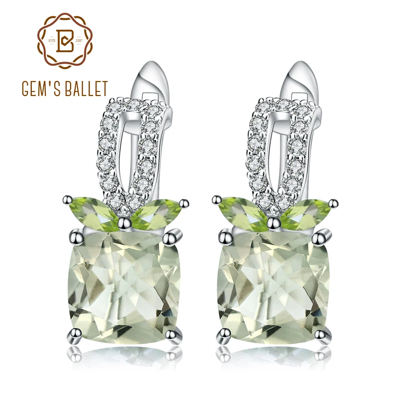 Женские серьги пусеты GEM'S BALLET из стерлингового серебра 925 пробы с натуральным