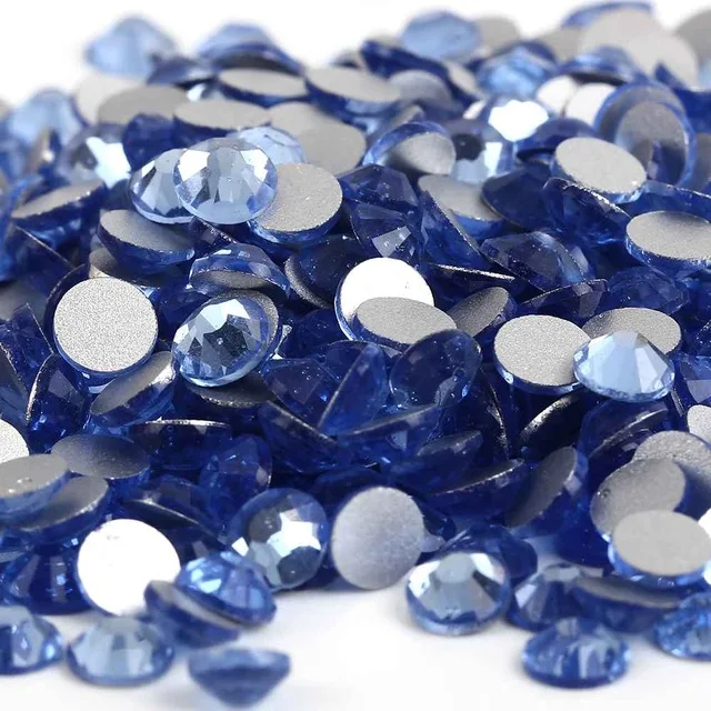 Light Sapphire S6~ ss34 AAAAA высокое качество кристалл не горячей фиксации Стразы супер яркие стеклянные стразы 3D дизайн ногтей украшения DIY платье одежда - Цвет: Light Sapphire