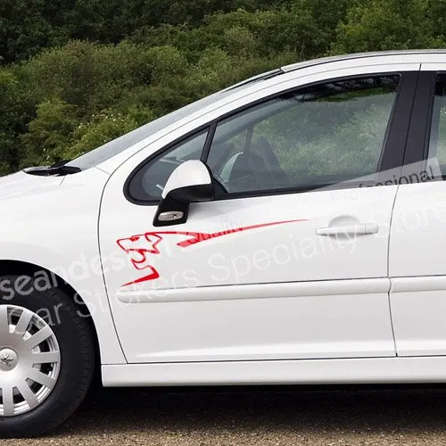 Красный Для peugeot спортивные Лев 206 207 307 308 407 408 наклейка на автомобиль Стикеры ПВХ - Название цвета: Красный