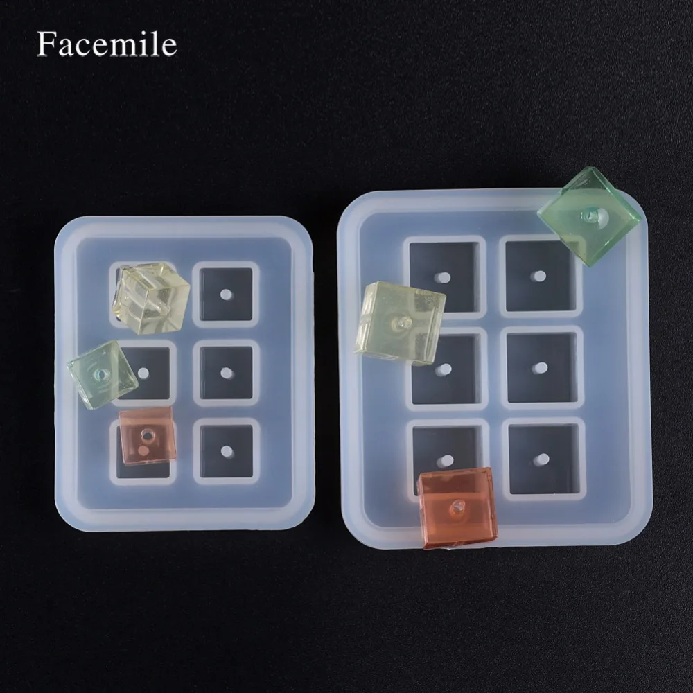 Facemile Новая прозрачная прямоугольная силиконовая форма бусины квадратный шар 6
