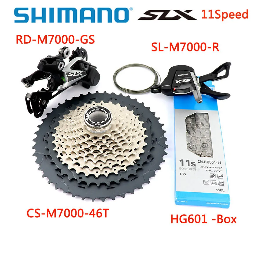 11-46T Boxed HG601 Shimano SLX M7000 Groupset Upgrade-Kit горный велосипед 11 скоростей M7000 42 T/46 T кассета и задний переключатель переключения передач/рычаг переключения передач/цепь HG601 - Цвет: 11-46T Boxed HG601