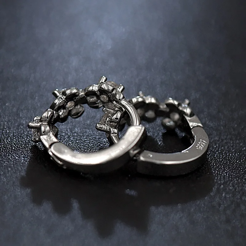 Хрустальные серьги мужские серебряные ювелирные изделия женские цветочные