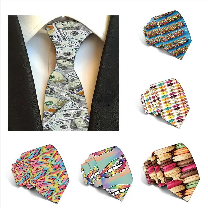 Галстуки с принтом для мужчин, 8 см, полиэстровые галстуки, Новые повседневные тонкие модные мужские галстуки для свадебной вечеринки, мужск...