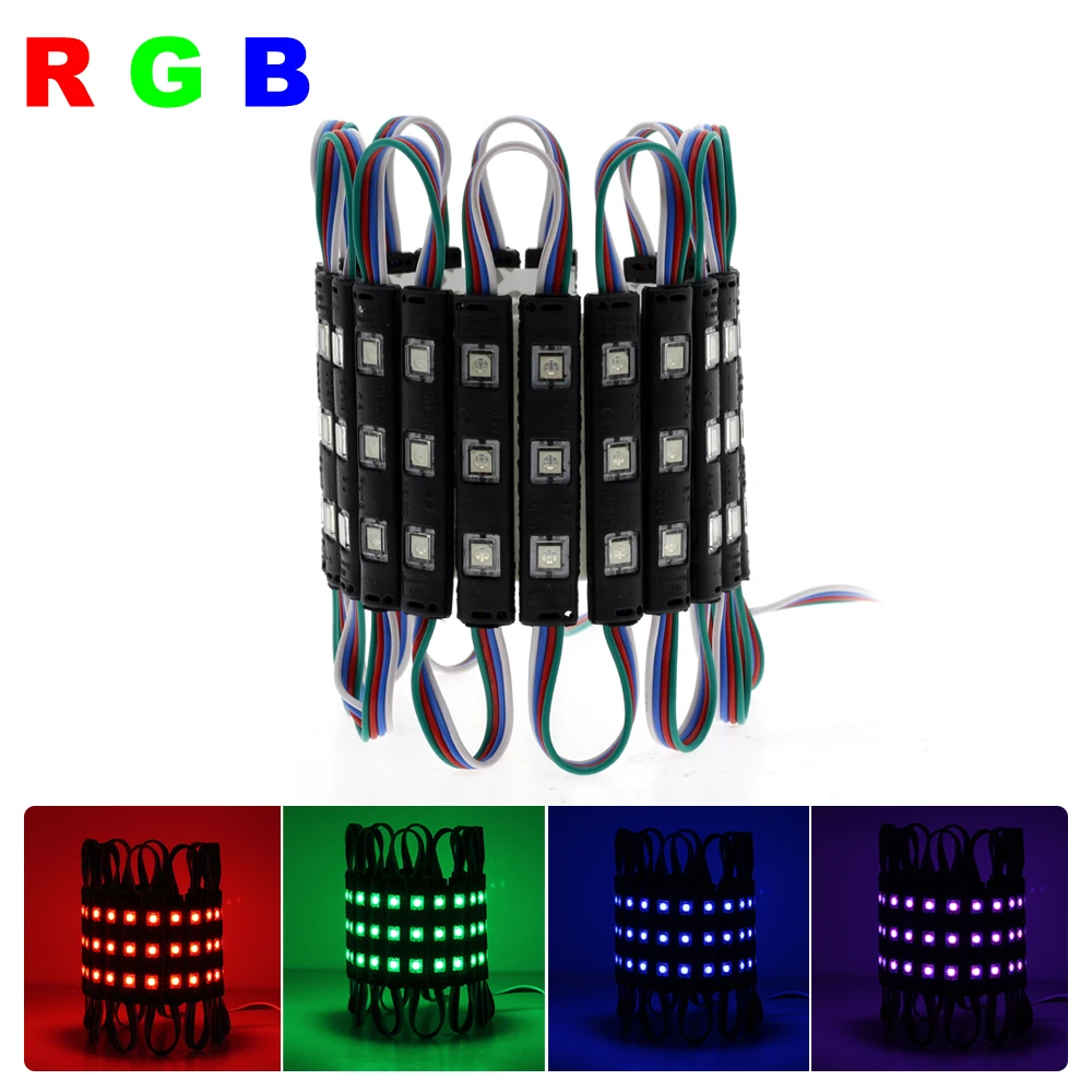 LED Module 3LEDs High Brightness 5054 / RGB 5050 DC12V Waterproof for Outdoor Advertising Luminous Signs Lightbox 20Pcs/Lot