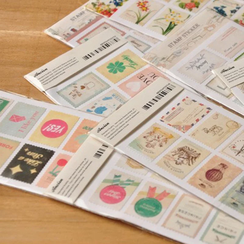 64 шт./лот Винтаж печать в виде цветка декоративный стикер DIY дневник альбом