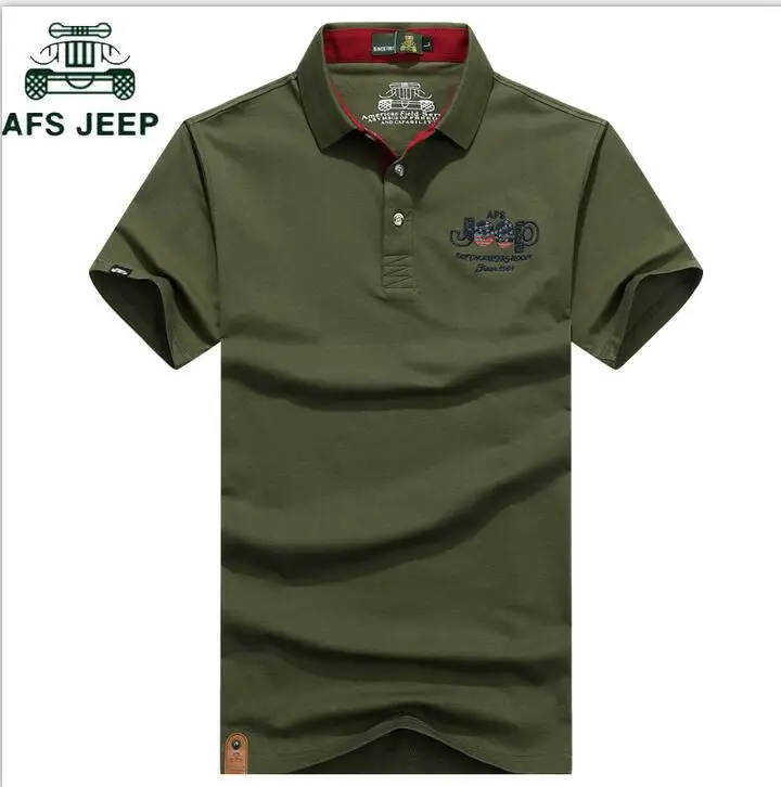 AFS JEEP, брендовая мужская рубашка поло с вышивкой, однотонная, не скатывается, дышащая, летняя, хлопковая, Camisa, рубашки поло, hombre, размера плюс M-3XL - Цвет: 5