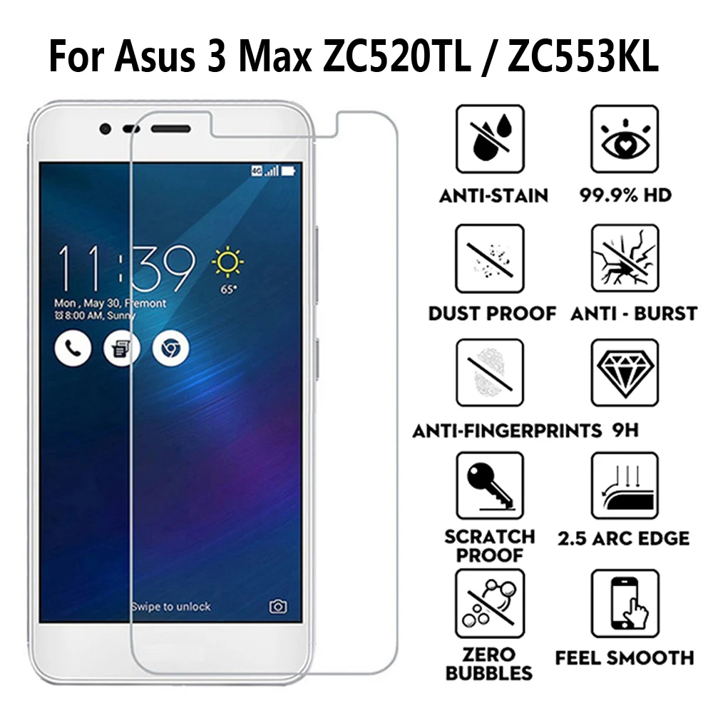 2 шт. 9H Премиум Закаленное стекло для Asus Zenfone 3 Max ZC553KL Защитная пленка экрана ASUS