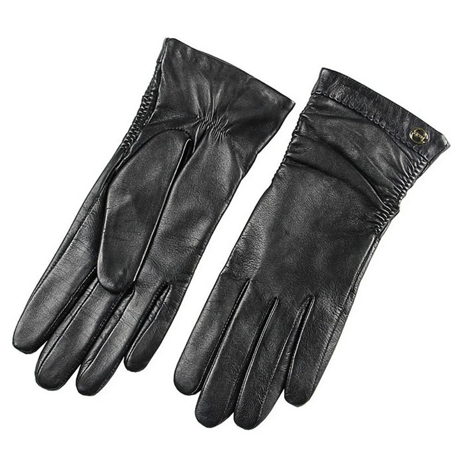 Горячие новые женские перчатки на запястье короткие тонкие из натуральной кожи