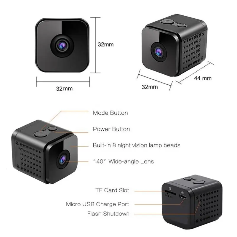 Мини камера HD 1080P Беспроводная IP wifi DV DVR видеокамера Спорт видео рекордер