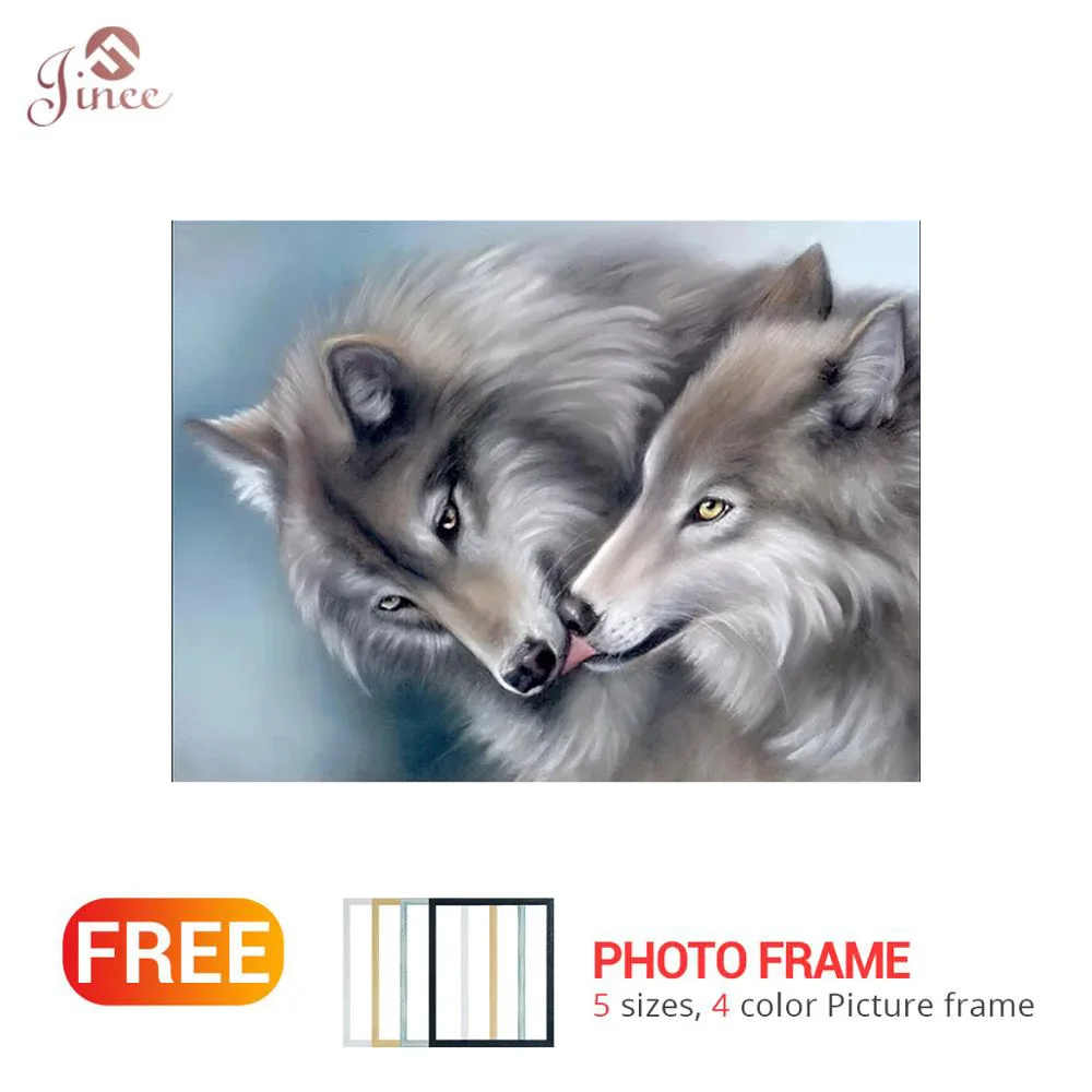 

DIY 5D Diamond Painting Wolf Animals Full Square/Round Diamond Embroidery Cross Stitch Rhinestone Home Decor