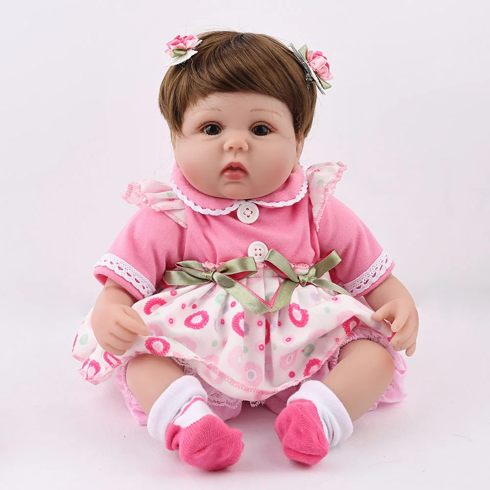 Reborn Baby Doll Lucy 16 дюймов NPK мягкий силиконовый безопасный винил милый bebe