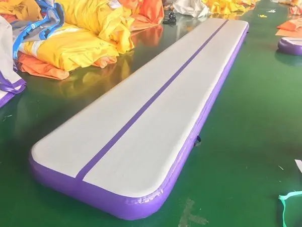grey and purple 8 м/26 футов, голубой надувной гимнастический коврик для воздушной дорожки, коврик для спортзала, спортивный коврик, надувные коврики с насосом - Цвет: grey and purple