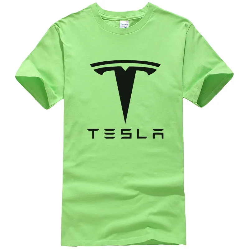 Fruit green Новинка, Tesla, мужские футболки, короткий рукав, круглый вырез, с буквенным принтом, хлопок, мужские футболки, повседневная футболка для мальчиков, топы, много цветов, T134 - Цвет: Fruit green