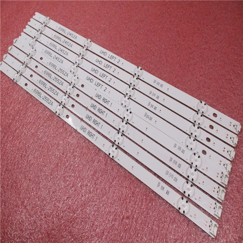 

New Kit 8 pcs LED backlight bar for 49inch TV LG 49UH6500 6916L-2452A 6916L-2453A 6916L-2551A 6916L-2552A