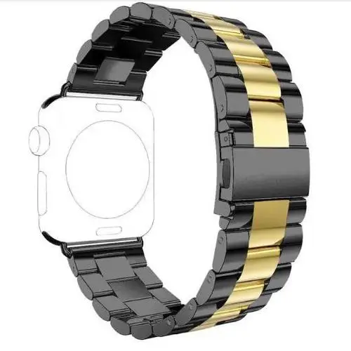 Black gold Ремешок для apple watch 44 мм 40 мм apple watch 5 4 3 2 1 Iwatch 42 мм 38 мм браслет из нержавеющей стали ремешок для часов - Цвет ремешка: Black gold