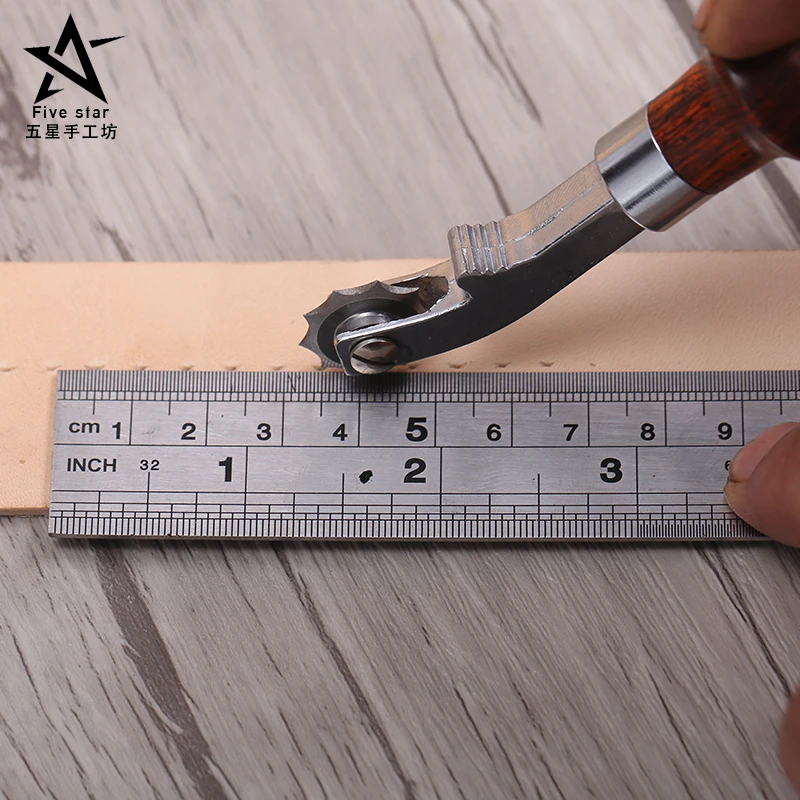 4-wheel Leather Craft Tool Auxiliary Cutting Pitch and DIY Process Spacing Round Scriber Ling Wheel High Quality | Дом и сад