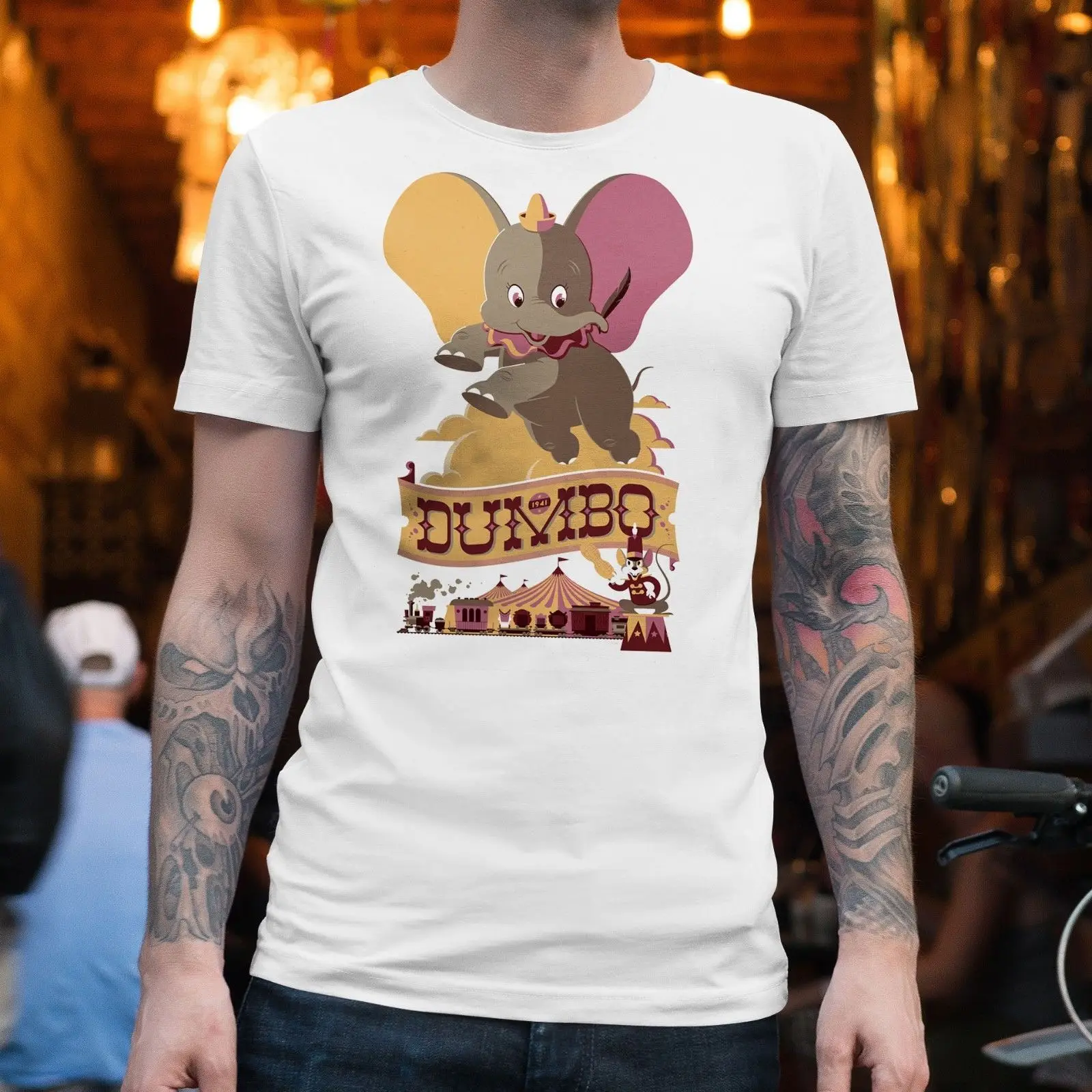 DUMBO унисекс футболка | мультфильм Для мужчин короткий рукав принт Повседневное