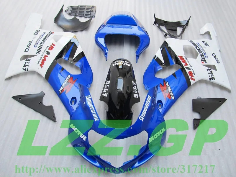 

100%Fit Fairing for SUZUKI 2001 2003 GSXR600 GSXR750 K1 01 02 03 GSXR 600 750 WhiteBlue GSXR600 750 01 02 03 Fairings kit Injec