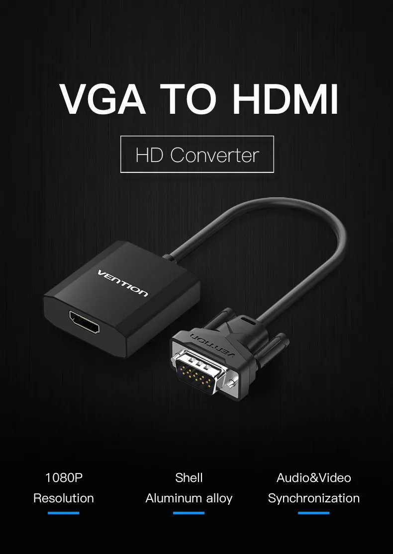 Vention преобразователь из VGA в HDMI кабель аналоговый AV в цифровой конвертер адаптер с аудио 1080P для ПК ноутбук к HDTV проектор горячая распродажа