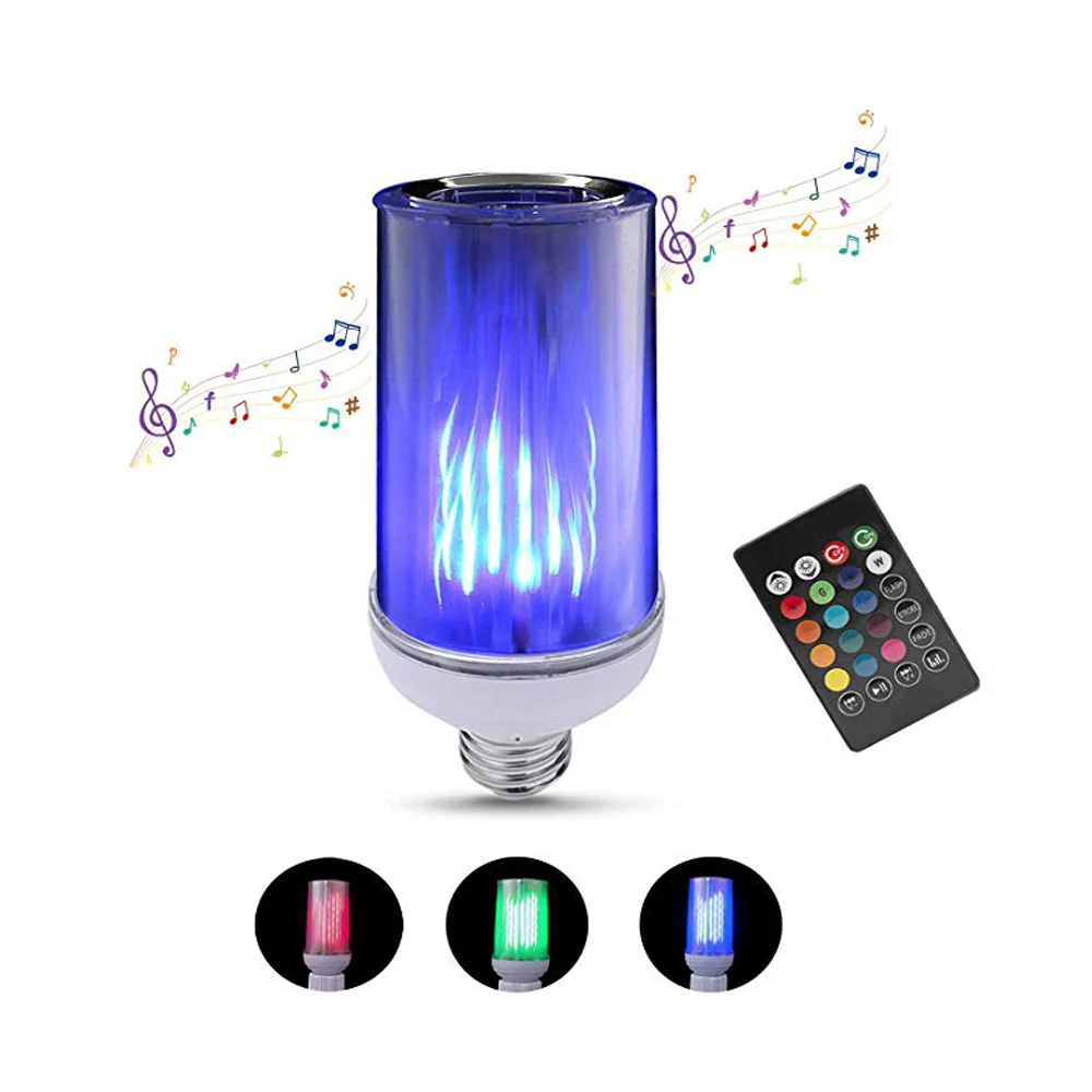 E27 RGB+ смешанный белый светодиодный музыкальный светильник с обновленным пультом дистанционного управления-Улучшенный стерео звук Bluetooth лампочка динамик, перевернутый светильник