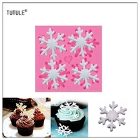 gadgets silicone snowflake mold 4 cavities candy delicate flexible cookies baking sugar christmas mold