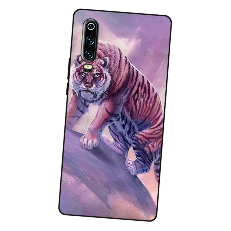 N440 Tiger Lion Animal Black Silicone Case Cover For Huawei P8 P9 P10 P20 P30 Lite Pro P Smart Plus 2017 2019 |