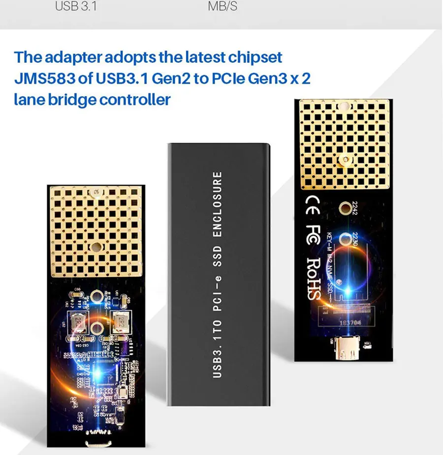 PCIE NVMe USB3.1 HDD корпус M.2 для USB 3,1 Тип C M ключ SSD корпус жесткий диск чехол внешний HDD чехол/PCIE SSD чехол
