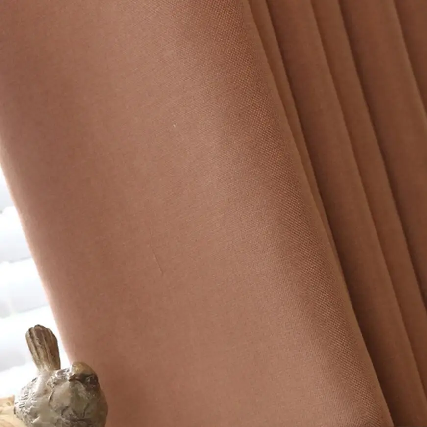 Coffee Curtain Cloth Бархатные однотонные занавески, Затемненные занавески, серые занавески, ткань для гостиной, обработка окон, зеленый кухонный оттенок X434#40 - Цвет: Coffee Curtain Cloth