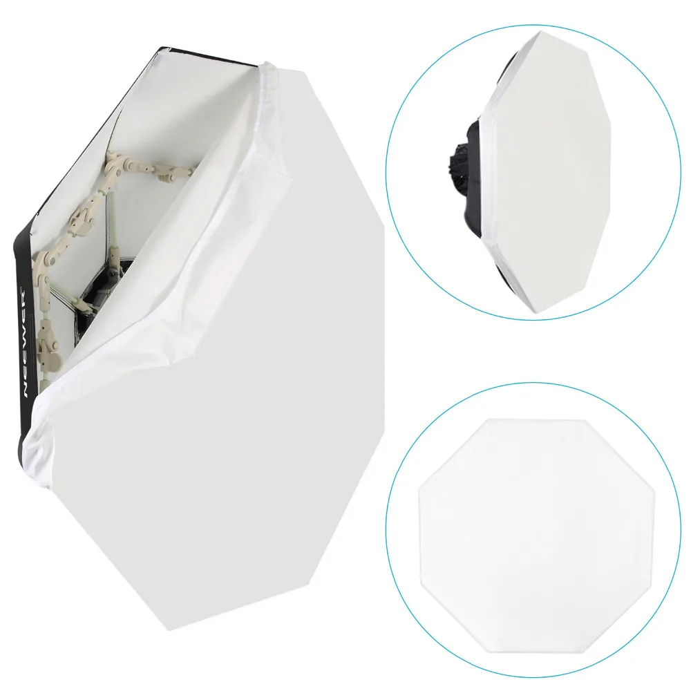 

Neewer 27.5''/70cm Folding Beauty Dish Octagonal with Center Deflector Disc+Removable Front Diffuser+Bowens Speed Ring for flash