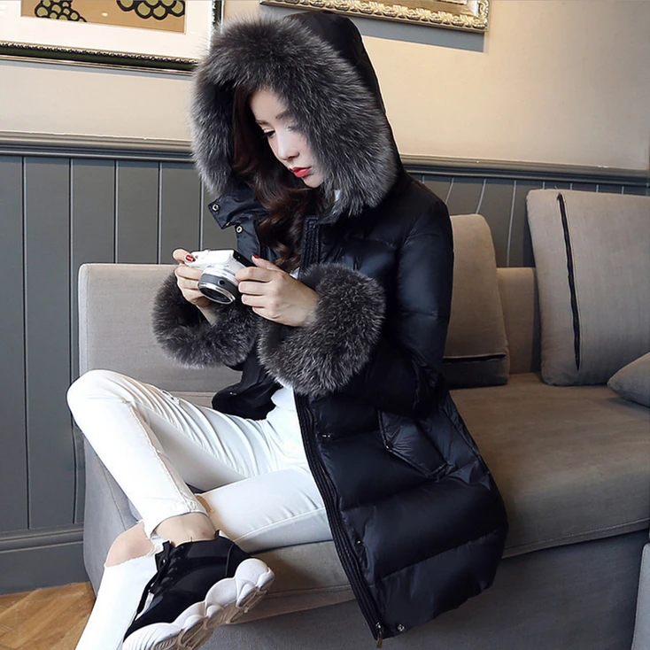 Women's Down Jacket Winter Women Clothes 2020 Real Fox Fur Collar Long Coat Female Parkaclothes Chaqueta Mujer MY3235 | Женская