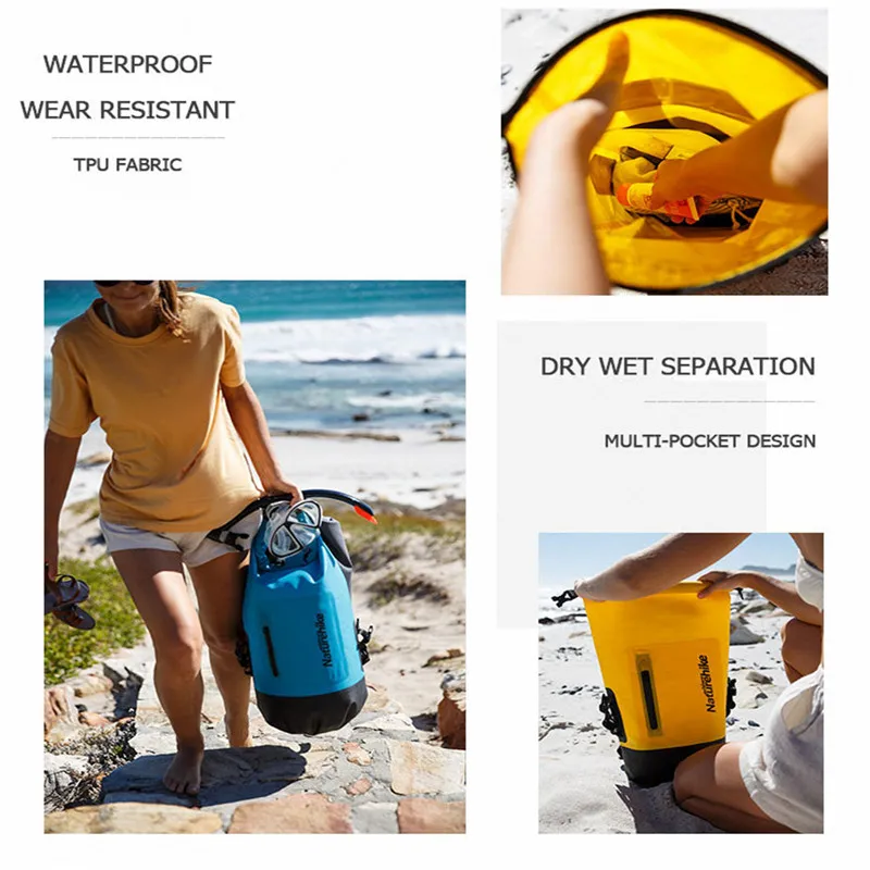 yellow Naturehike сверхлегкий водонепроницаемый мешок 420D тпу сухой мешок водонепроницаемый сумки портативный рюкзак для каякинга рафтинг Кемпинг Туризм - Цвет: yellow