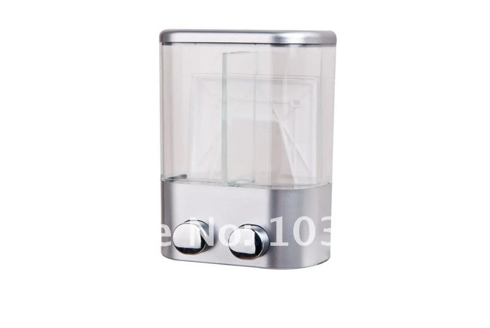 

10pcs/lot 2*350ml Popular H-Q Bathroom Kitchen Wall Mount Double Hand Soap dispenser Hotel Liquid Shampoo Sanitizer Box TSD19