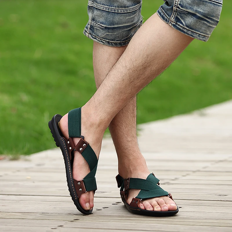 Toursh босоножки из натуральной кожи Для мужчин Пляжная Летняя обувь Сандалии для