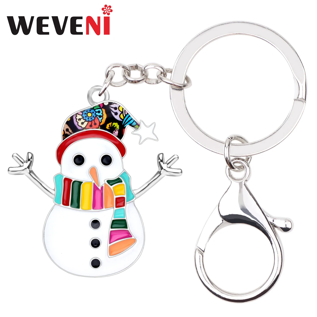 WEVENI эмалированный сплав Рождественский шарф снеговик брелки мультфильм Navidad