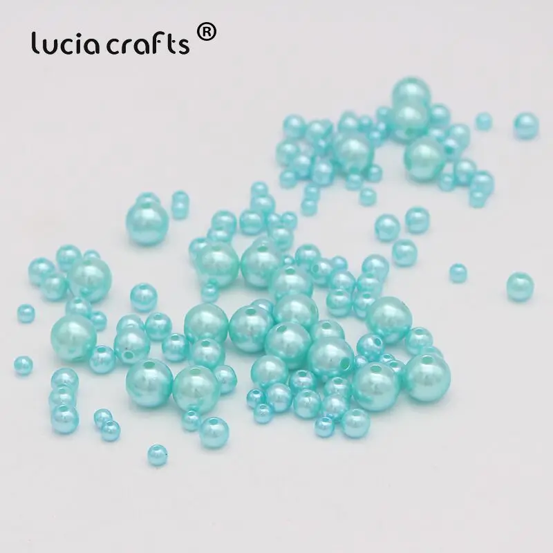 Lucia crafts 4/6/8/10 мм ABS Круглый искусственный жемчуг бусины с отверстием для DIY художественная одежда Цепочки и ожерелья Аксессуары E0818