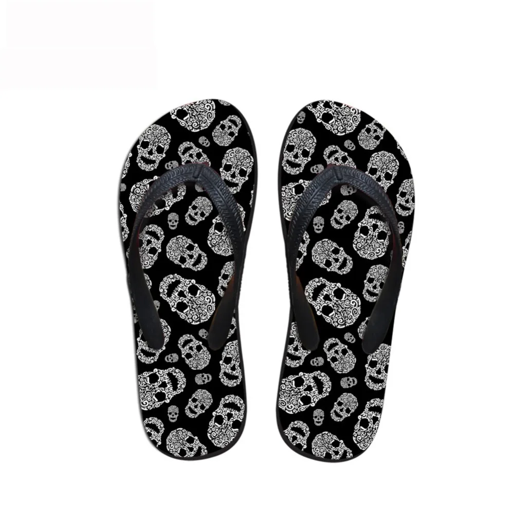 

Noisydesigns Female flip flop Cute Skull Printed Casual Ladies Home Sandal Hot Slippers Light Weight Beach Shoes Female Non-slip