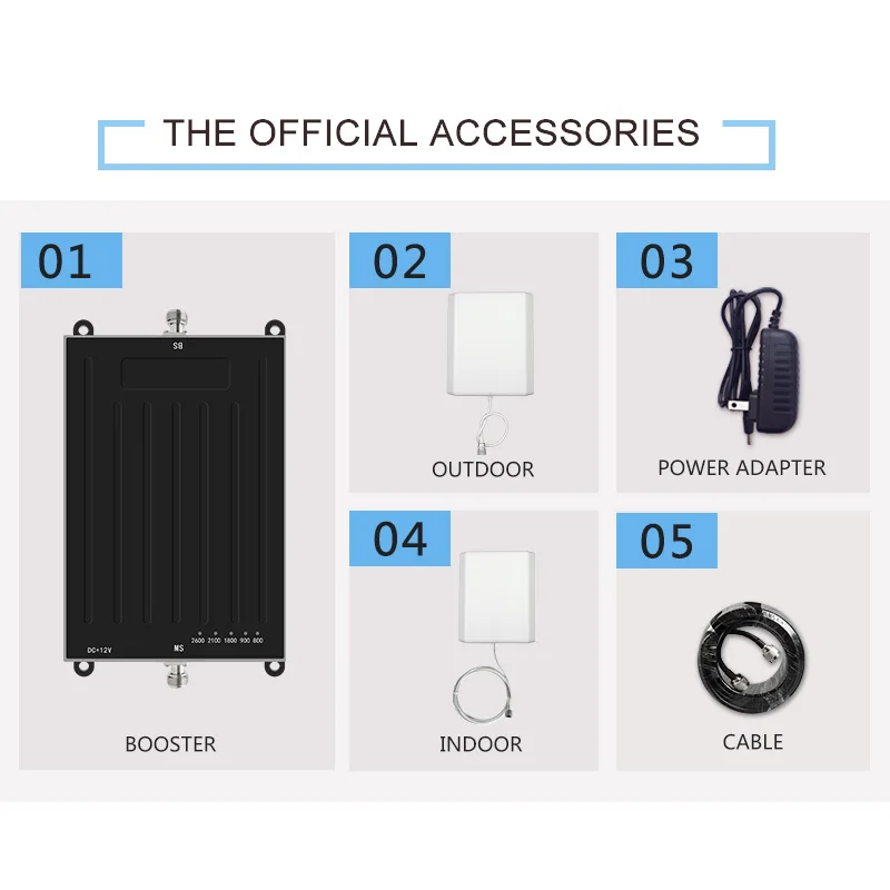 

Lintratek Signal Booster 2G 3G 4G LTE Amplifier Five Band 800 900 1800 2100 2600Mhz GSM B1/B3/B7/B20 Ampli AGC Repeater UMTS LTE