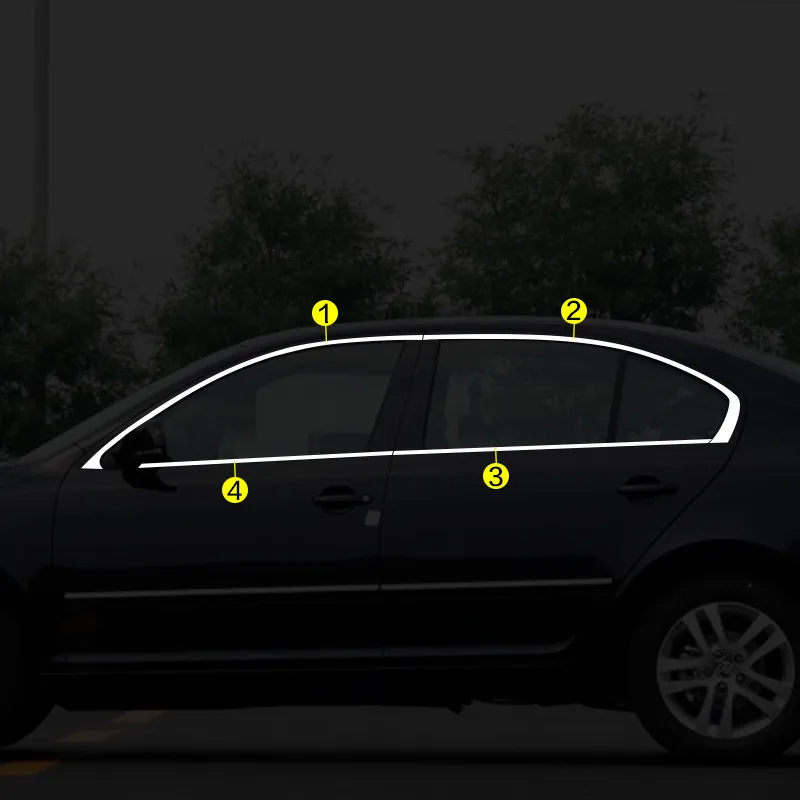 304 отделка окна автомобиля из нержавеющей стали для Skoda Octavia A5 Sedan 2007 2008 2009 2010 2011 2012 - Цвет: 8pcs