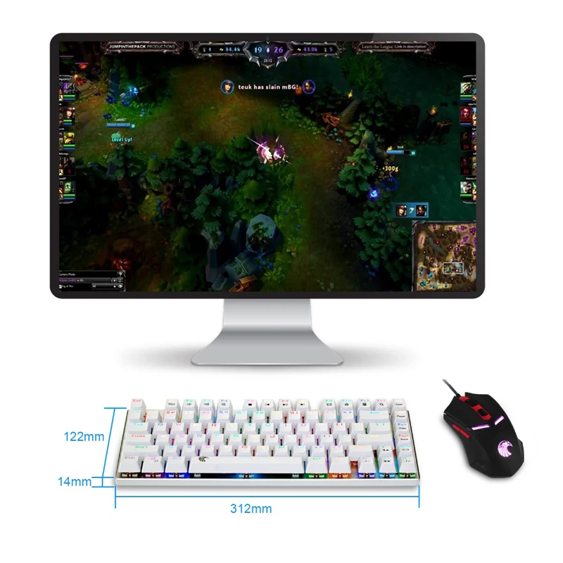 Механическая игровая клавиатура с RGB подсветкой маленькая компактная проводная