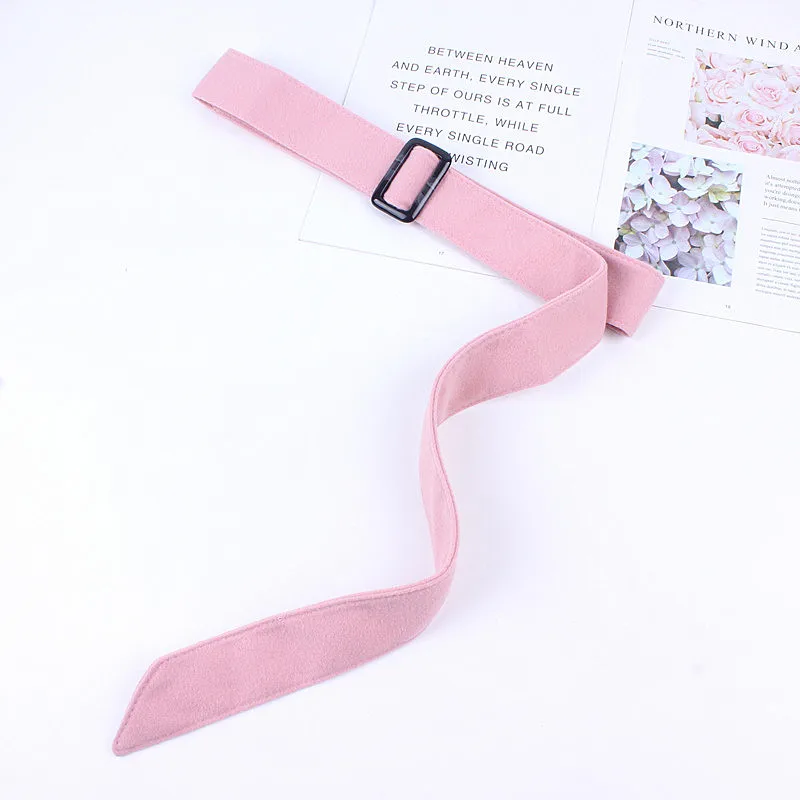 dark pink Модные шерстяные ремни с широкой талией для женщин и девушек, одноцветные ленты с узлом, веревка для пальто, ремень ceinture femme - Цвет: dark pink