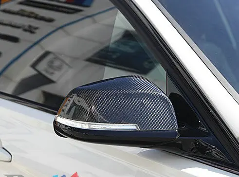 Car Accessories For BMW F30 3-Series Carbon Fiber Mirror Cover Stick On Type Glossy Finish Side Kit Fibre Drift Trim | Автомобили и