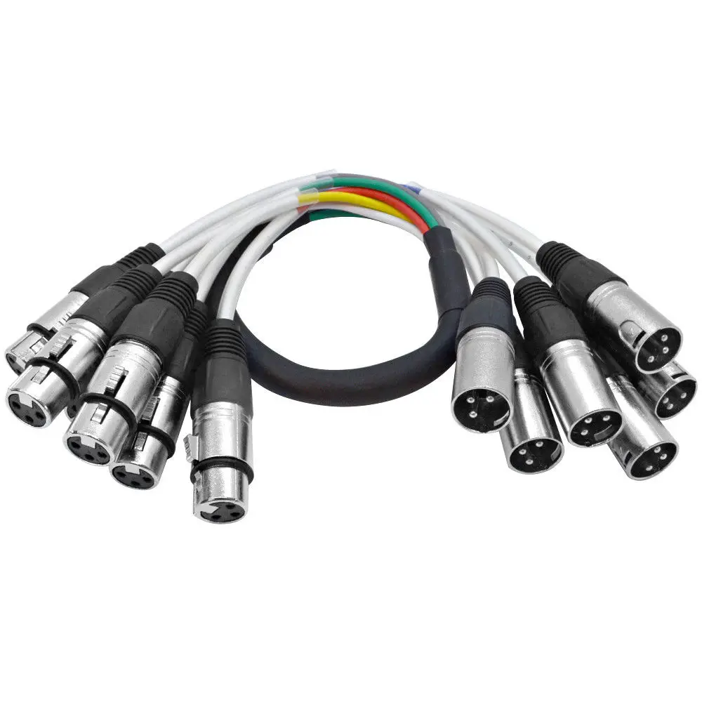 NMBJCKO Audio 6 канальный цветной кабель XLR 2 фута Новый Pro Audio|Кабели VGA| |