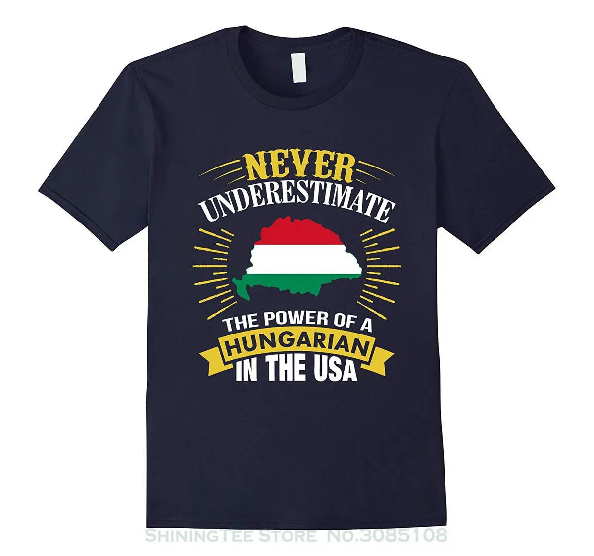 New Fashion Casual Cotton Short-sleeve Never Underestimate The Power Of A Hungarian In Usa T-shirt O-Neck Broadcloth | Мужская одежда