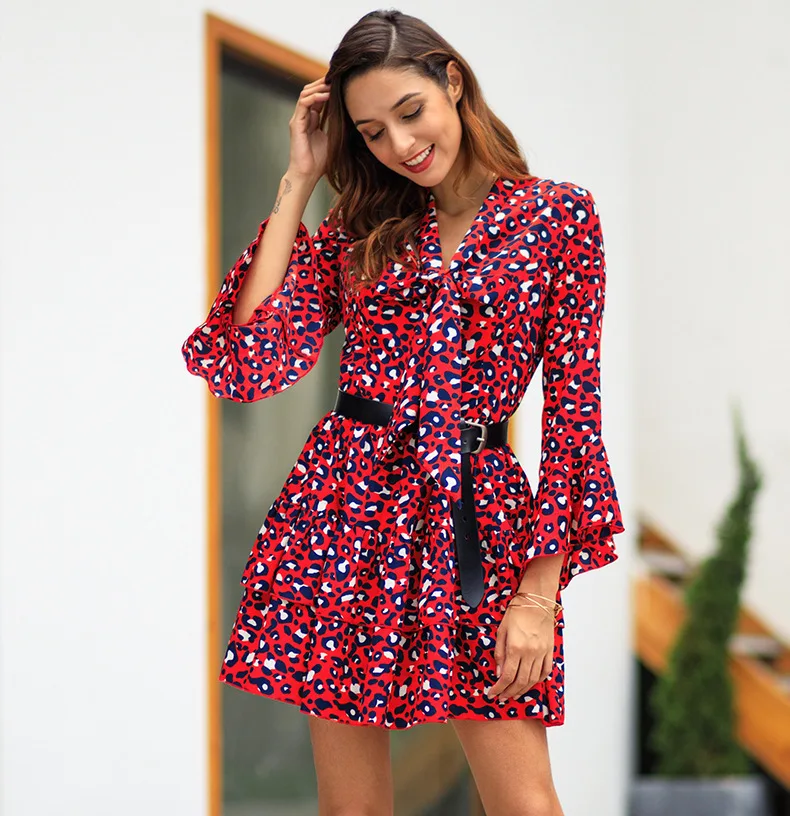 Женское элегантное платье сексуальное облегающее леопардовое мини офисное