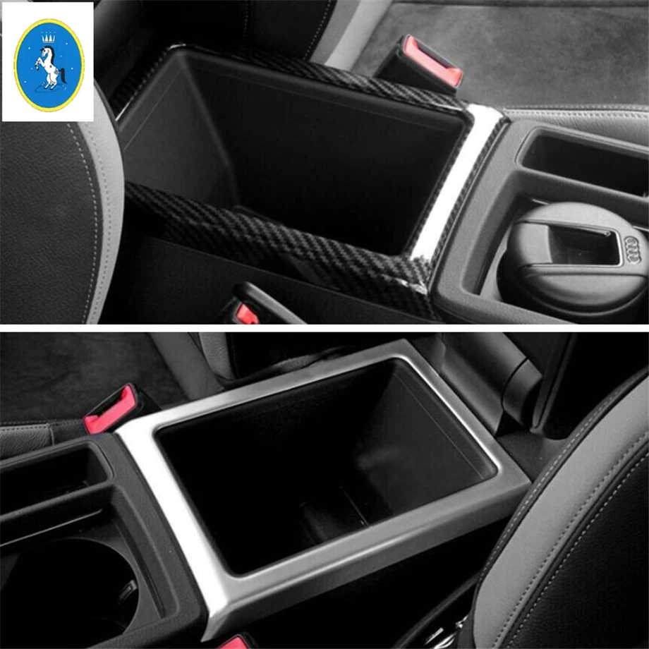 Yimaautotrims авто аксессуар передний центральный контейнер коробка для хранения рамка крышка комплект из углеродного волокна ABS Подходит для Audi Q3