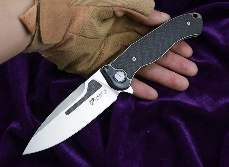 VENOM BONE DOCTOR M390 Титан CF Флиппер складной нож для кемпинга охоты выживания карманные кухонные ножи для фруктов EDC инструменты